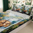 thumbnail image 3 of meiyoeat Waterfall Mountain Dino Zipper Twin Comforter Sets with Fitted Sheet and 2 Pillowcases, Natural Prehistoric Wildlife Zipper Bedding Set, Green Brown, Grey Reversible, 4-Piece, 3 of 6