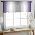 thumbnail image 2 of Purple Grey Valance Curtains for Kitchen/Living Room/Bathroom/Bedroom Window, Rod Pocket Small Topper Half Short Window Curtains Voile Sheer Scarf, Gray Farmhouse Modern Rustic 42"x18", 2 of 8