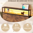 thumbnail image 6 of Lifezone Twin Size Bed Frame with 2-Tier Bookcase Headboard Platform Bed with Charging Station & LED, 4 Storage Drawers, Metal Support, No Box Spring Needed, Noise Free, Brown, 6 of 7