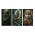 thumbnail image 2 of Designart "Portrait of a Wise Magical Owl I" Animals Owl Wall Art Set Of 3 - Owl Green Gallery Set For Office Decor, 2 of 6