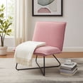thumbnail image 2 of Linon Kinard Pillow Accent Chair with Black Metal Legs, Blush Sherpa, 2 of 8