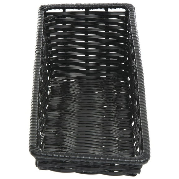 HUBERT Tapered Wicker Look Tapered Storage Basket, Rectangular Black - 7 1/2"L x 20"D x 1 1/2" to 6"H