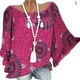 thumbnail image 2 of Camiseta de Mujer Jumpingount con Estampado Digital y Volantes Rojo L, 2 of 3