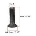 thumbnail image 3 of Uxcell M2.5 x 4mm Phillips Screw Fastener Black Zinc Plated 150 Pack, 3 of 5