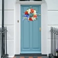 thumbnail image 5 of 18 Inch Independence Day Artificial Tulip Wreath Patriotic Wreath with Ribbon Red White Blue Wreath Front Door July 4th Wreath, 5 of 9