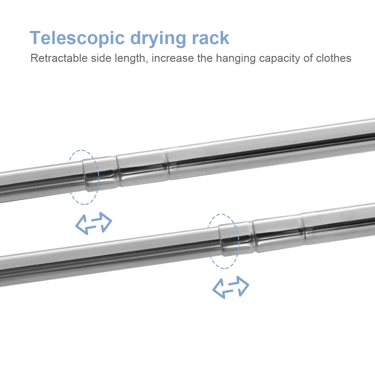 Untyo Clothes Drying Rack 79 Inches, Laundry Drying Rack Adjustable Folding Hanger Rack for Indoor Outdoor Stainless Steel