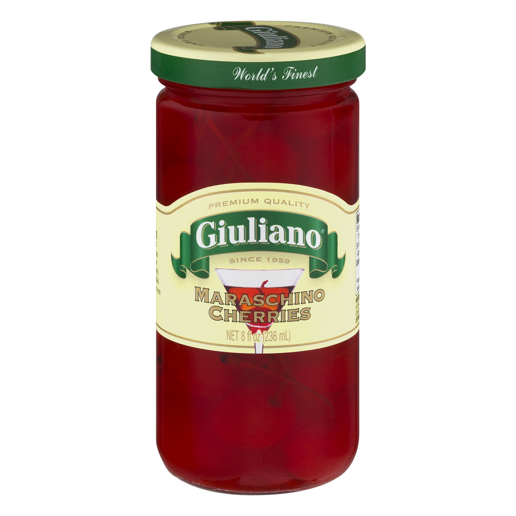 Giuliano Maraschino Cherries, 8 fl oz by Giulianos' Specialty Foods
