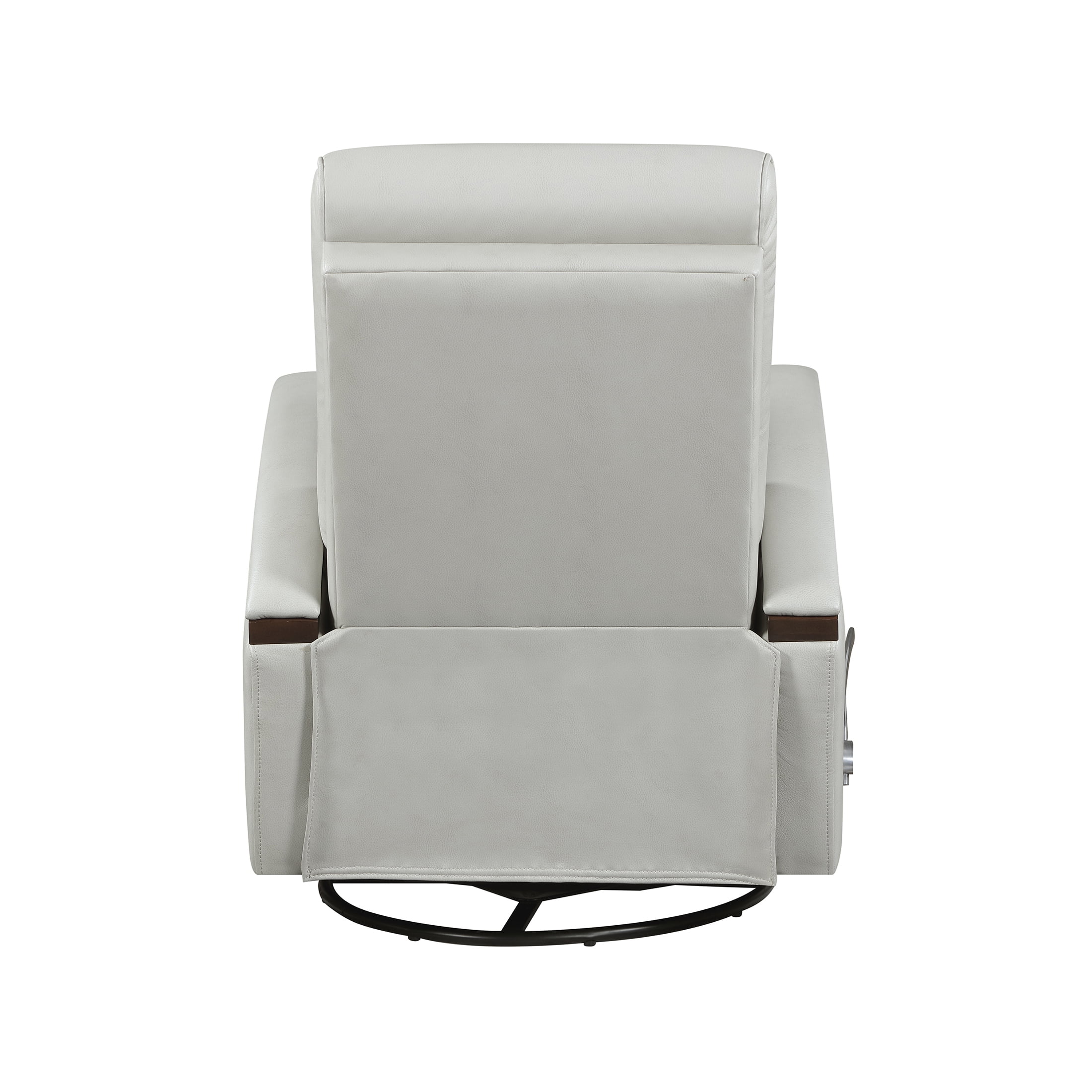 OakvillePark Goldenmere Faux Leather Swivel Glider Reclining Chair, Smoke