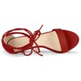 thumbnail image 4 of BLISSFUL STEP Women's Open Toe Kitten Heel Lace Up Sandals, 4 of 7