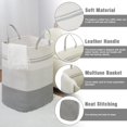 thumbnail image 2 of Cesta de ropa tejida Nursery Hamper danpinera de 100 litros, color blanco y gris, 2 of 9