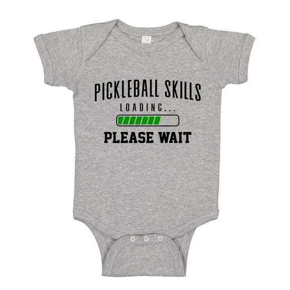 Pickleball Skills Loading Baby Bodysuit One Piece NB Athletic Heather