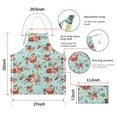 thumbnail image 7 of Pioneer Flower Floral Print Pattern Apron-Garden Aprons for Women with Pockets-Cotton Linen Waterproof Kitchen Cooking Gardening Aprons Adjustable for Kitchen,Cooking,BBQ and Salon 33x27 Inch, 7 of 7