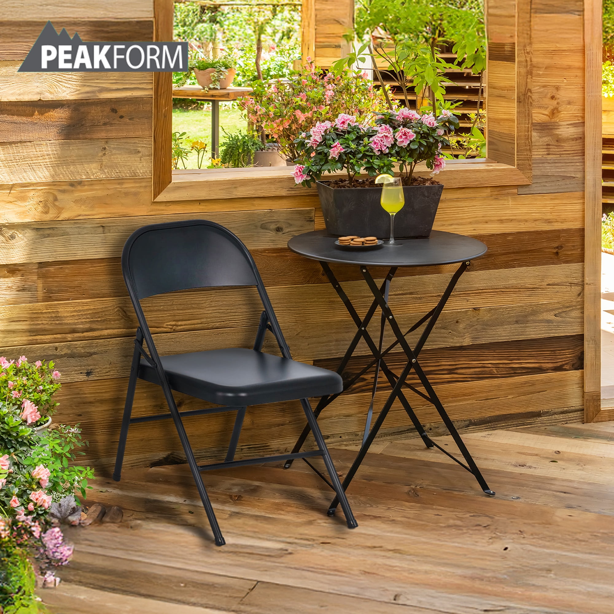 Peakform Steel Folding Chair with Cross Leg Braces Construction, 6