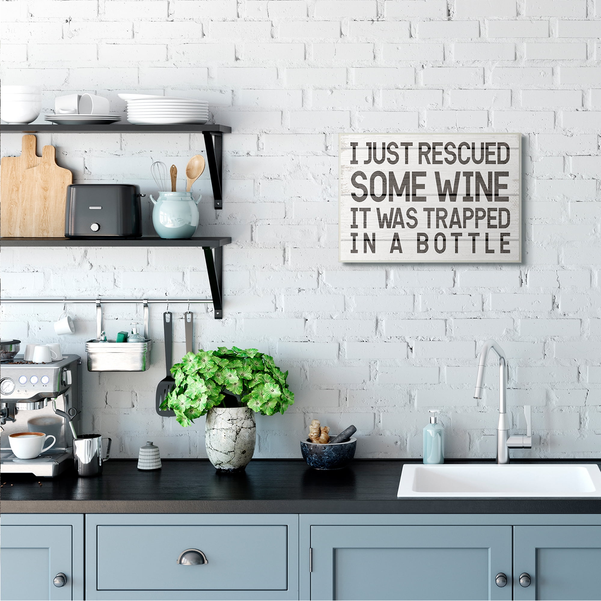Stupell Industries Wine Trapped in Bottle Phrase Funny Drinking Humor Wall Plaque, 13 x 19, Design by Daphne Polselli