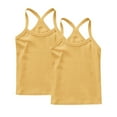 thumbnail image 2 of Cethrio Kids Girls Cotton Tank Tops, Solid Color Sleeveless 2 Pack Backless Summer Tops Yellow Size 3-4T, 2 of 5