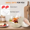 thumbnail image 5 of 6QT Enameled Cast Iron Dutch Oven Pot with lid, Free Silicone Gloves and 50 Pcs Baking Paper Liner, Heavy-Duty & Non-stick Enamel Coated Cookware for Cooking, Bread Baking, Roasting, Cream, 5 of 6