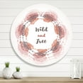 thumbnail image 2 of Designart 'Wild and Free Feather Wreath In Boho Style' Bohemian & Eclectic Circle Metal Wall Art 23x23 - Disc of 23, 2 of 5