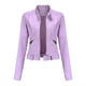 thumbnail image 1 of Puntoco Chaqueta de cuero delgada con cuello alto y cremallera para traje de motocicleta para mujer Puntoco Puntoco-5171, 1 of 4