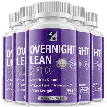 (5 Pack) Overnight Lean Keto - Keto Weight Loss Formula - Energy & Focus Boosting Dietary Supplements for Weight Management & Metabolism - Advanced Fat Burn Raspberry Ketones Pills - 300 Capsules