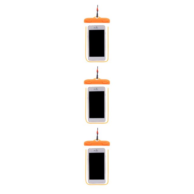 Transemion Waterproof Underwater Case Cover Bag Dry Pouch for Mobile Phone orange 3Set