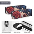 thumbnail image 4 of Pofeuu Colorful Flower Peacock Print Leather Pencil Case, Leather Pencil Pouch Large Capacity, Big Pencil Pouch with Zipper Vintage Pen Bag Fountain Pen Holder, 4 of 7