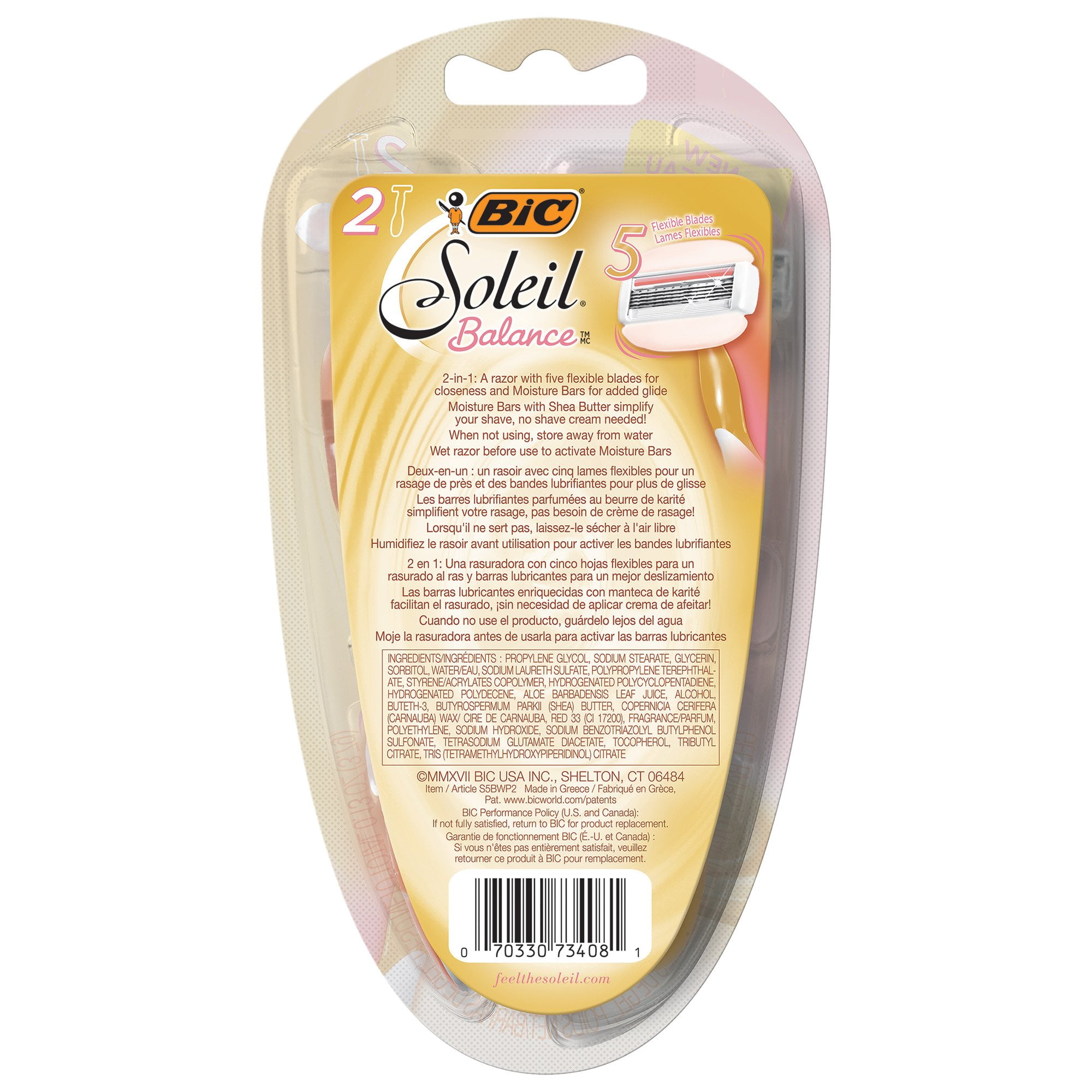 BIC Soleil Balance Women's Disposable Razor, Assorted (Pack of 20)