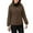 Coffee, variant on Women's Puffer Jacket with Hood Short Length Coats with Pockets Zippered Mock Neck Long Sleeve Tops Solid Outerwear