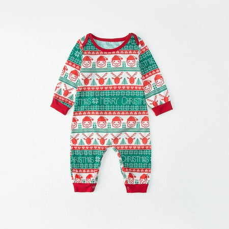 

Wodofoxo Promotion Fashionable Christmas Print Family European and American Pajamas Parent-child Suit Baby