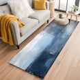 thumbnail image 2 of Blue Color Block Washable Area Rug 2x6 Abstract Shabby Modern Art Low-Profile Area Rugs with Non Slip Backing Indoor Floor Carpet for Entrance Living Room Bedroom Home Office, 2 of 9