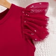 thumbnail image 5 of ZACPNCV Girl Sparkly Sequins Star Dress Flutter Sleeve Tulle Tutu Teen Girl Birthday Dress Kids Wedding Christmas Outfits Red 9-10 Years, 5 of 9