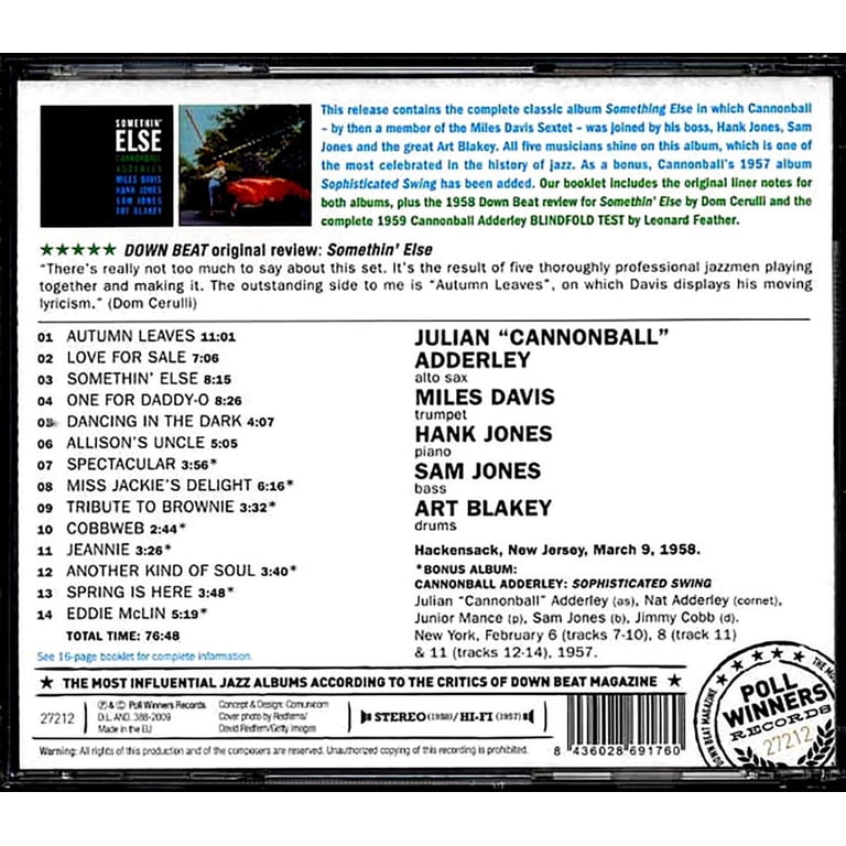 Cannonball Adderley - Adderley, Cannonball : Somethin Else