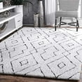 thumbnail image 1 of nuLOOM HJKZ01A Lauren Lattice Shag Area Rug, 3` x 5`, White, 1 of 4