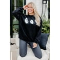 thumbnail image 4 of Women's Black Halloween Ghosts Print Round Neck Sweatshirt, 4 of 12