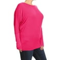 thumbnail image 2 of Women's Plus Size Dolman Long Sleeve Solid Loose Fit Tunic Top, 2 of 4