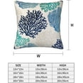 thumbnail image 3 of Beach Coastal Coral Branch Ocean Themed Throw Pillow Covers 18 X 18 Inch Set of 2 Summer Nautical Decorative Pillow Cases Cushion Covers for Sofa Couch Car Bedroom Home Decor, 3 of 6