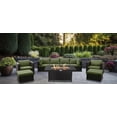 thumbnail image 3 of Innesbrook Collection 9-Piece Aluminum Patio Conversation Set with Green Cushions and Rectangle Fire Table, 3 of 3