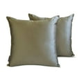 thumbnail image 4 of The HomeCentric Decorative Pillow Covers Taupe Pack of 2, 12"x12" (30x30 cm) Satin Solid Cushion Covers For Sofa, Solid Modern Style - Taupe Gray Slub Satin, 4 of 9