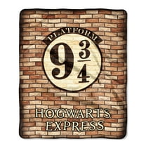 Harry Potter Platform 9 3/4 Hogwarts Express Silk Touch Throw Blanket 50" x60" (127cm x 152cm)