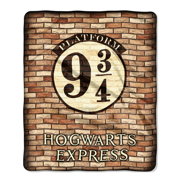 Harry Potter Platform 9 3/4 Hogwarts Express Silk Touch Throw Blanket 50" x60" (127cm x 152cm)