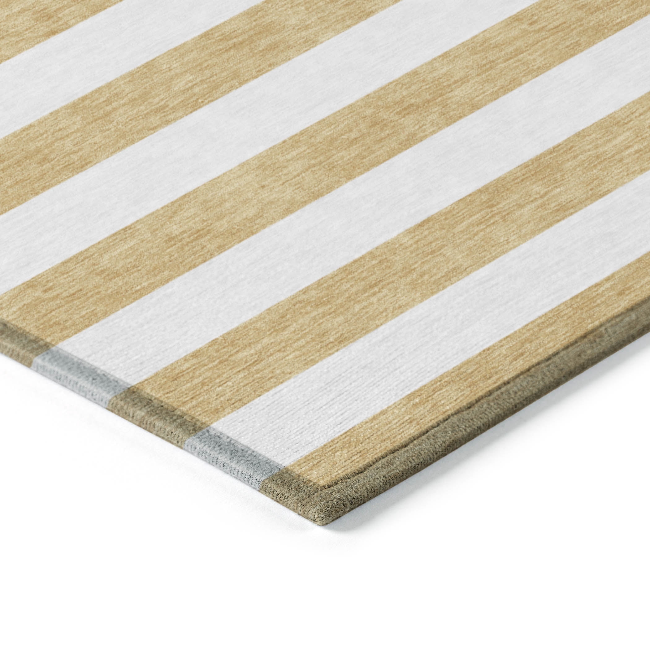 Addison Rugs Chantille Indoor/Outdoor Transitional Stripes Gold Washable Rectangle Rug, 2'6" x 3'10"