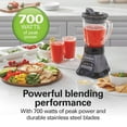 thumbnail image 2 of Blender and Food Processor Combo for Shakes & Smoothies, With 3 Cup Electric Food Chopper Attachment, 40 oz Glass Jar, Blender Travel Cup, 700   Power, Gray & Black (58163), 2 of 7