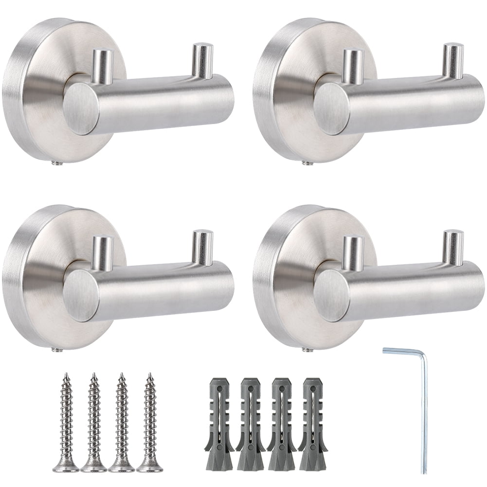 Tzou 4pcs Towel Holder for Bathroom Wall Towel Hooks Wall Mounted ...