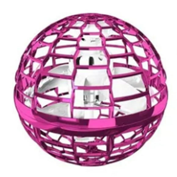 Kids Flying Ball Toy, Rotating Flying Ball Plastic Intelligent Induction USB Charging Colorful Light for Outdoor for Child Purple Pink