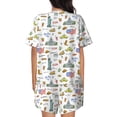 thumbnail image 6 of Fotbe America Landmarks Print Pajama Set for Women 2 Piece Loungewear Short Sleeve Tops and Shorts Set Soft Sleepwear-Small, 6 of 7
