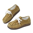 thumbnail image 2 of EKVAHL Women's Lace Up Casual Shoes, Orthopedic Tennis Sneakers Walking Shoes, Washed Suede Polka Dot Arch Support Wide Fit Daily Shopping Weekend Outdoor Shoes Yellow, 2 of 5