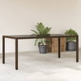 thumbnail image 1 of vidaXL Garden Table with Glass Top Brown 190x90x75 cm Poly Rattan, 1 of 5
