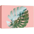 thumbnail image 3 of PixonSign Canvas Print Wall Art Double Exposure Monstera Leaf & Forest Nature Wilderness Illustrations Modern Art Contemporary Scenic Multicolor for Living Room, Bedroom, Office - 32x48, 3 of 5