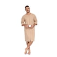 thumbnail image 2 of EA'S SECRET Mens Robes 100% Cotton Kimono House Coat Summer Zipper Short Bathrobes Soft Sleepwear with Pockets(Sandshell,M), 2 of 7