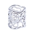 thumbnail image 1 of Hollow Rose Scarf Ring Buckle Slide Tube Scarf Jewelry (Silver), 1 of 8