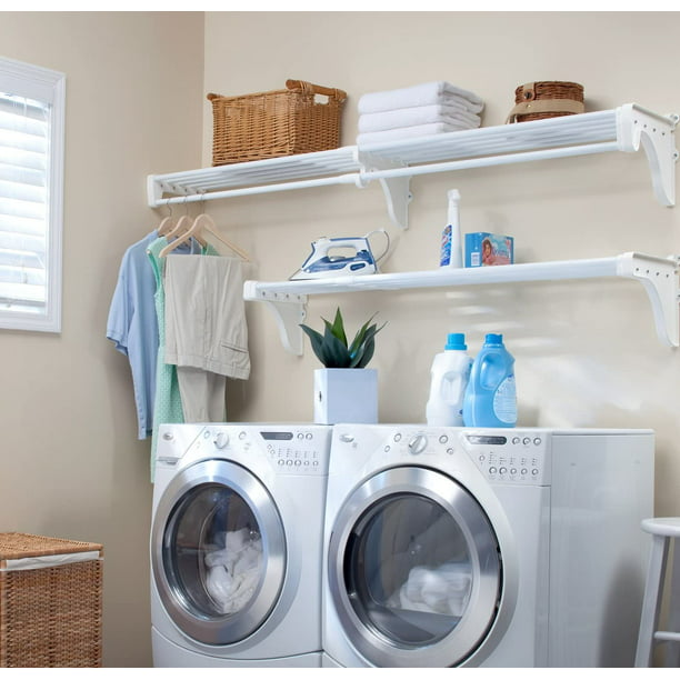 EZ Shelf DIY Expandable Organizer Shelves for Laundry & Utility Room Over Washer & Dryer